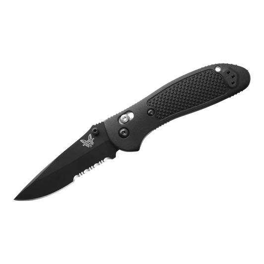 Benchmade Griptilian® Black Grivory® Serrated Drop-point