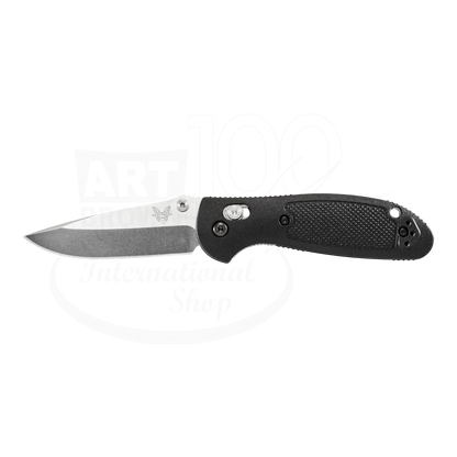 Benchmade Mini Griptilian® Grivory® Drop-point folding knife with black textured handle, gallery image 13, square 2048x2048