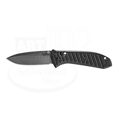 Benchmade Presidio® II CF-Elite® Drop point with sculpted black handle and precision-machined blade in side profile view