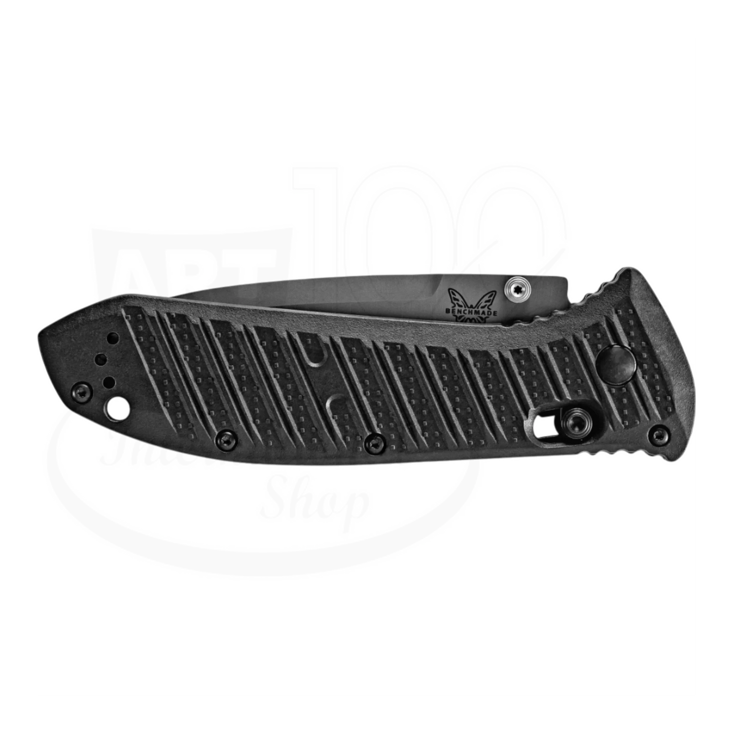 Benchmade Presidio® II CF-Elite® Drop point folding knife, closed, black textured handle