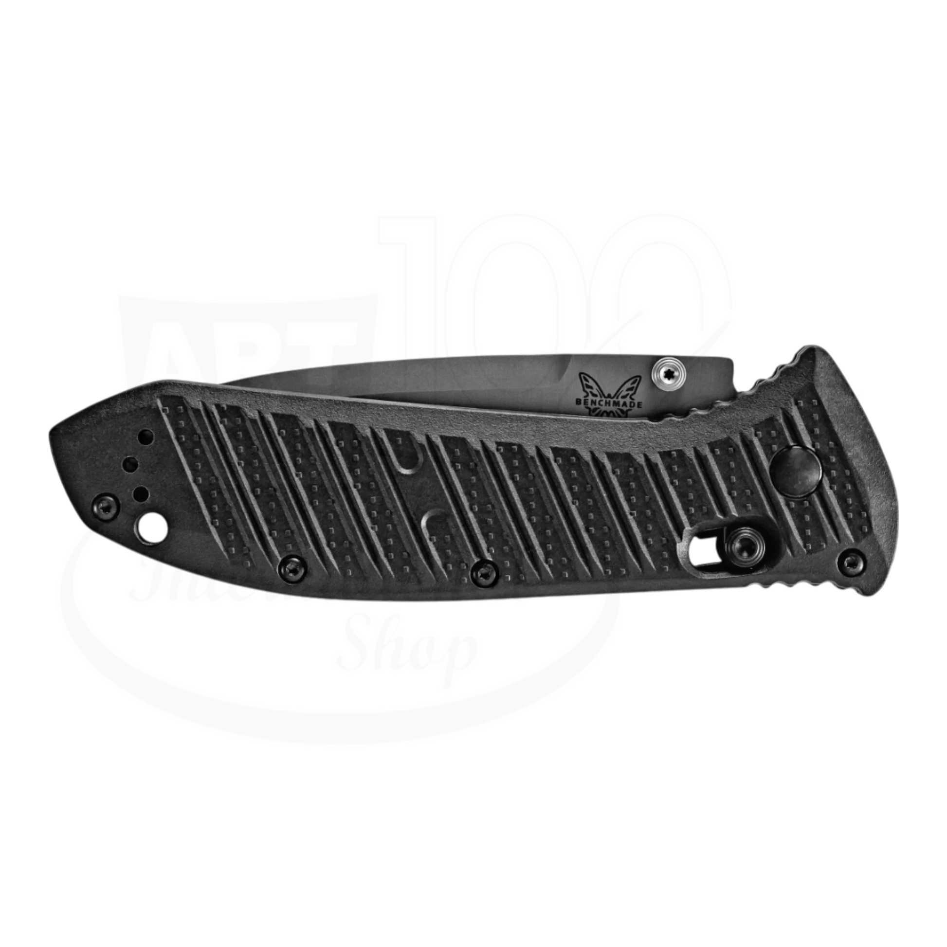 Benchmade Presidio® II CF-Elite® Drop point folding knife, closed, black textured handle