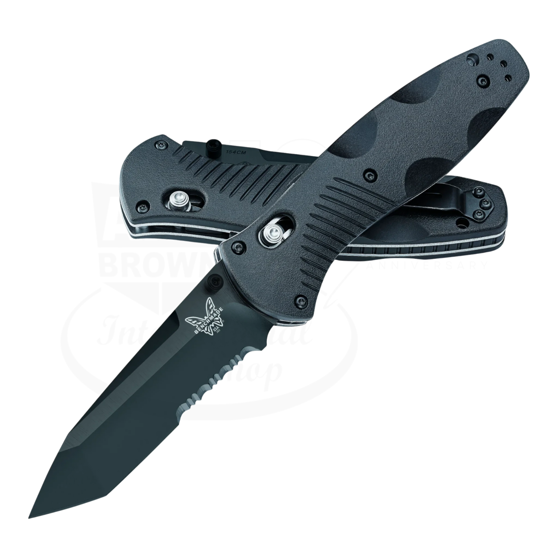 Benchmade Barrage Black Valox® Assisted Serrated Tanto knife shown in gallery position 2 with square 2048x2048 dimensions