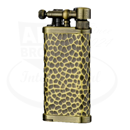 IM corona Old Boy pipe lighter with hammered pattern in brass