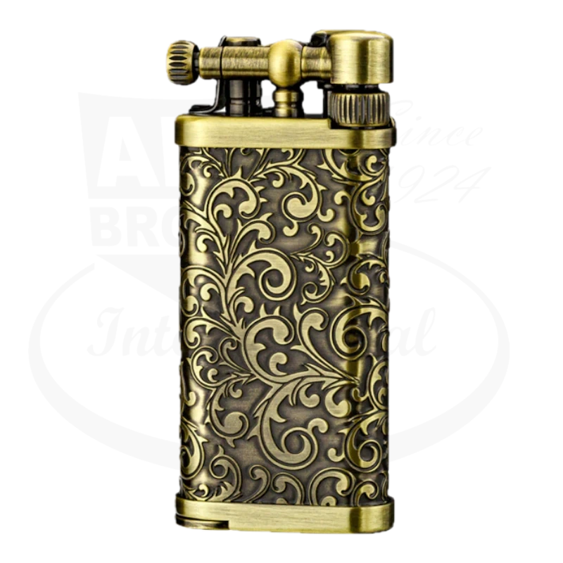 Im Corona Old Boy pipe lighter with arabesque pattern in brassIM Corona Old Boy 64 Pipe Lighter with arabesque design in brass