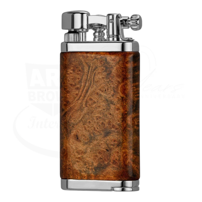 IM Corona 64 Old Boy briarwood pipe lighter with polished silver metal accents and soft flame mechanism