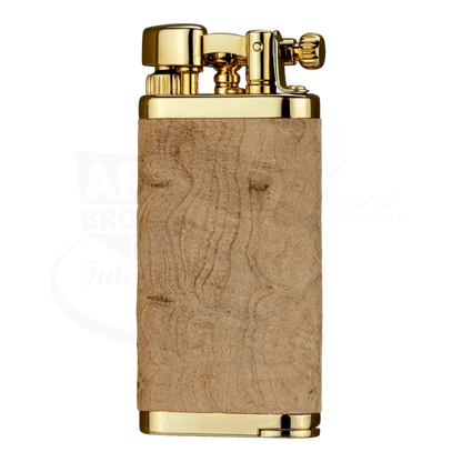 IM Corona 64 Old Boy briarwood pipe lighter with natural wood body and gold metal top