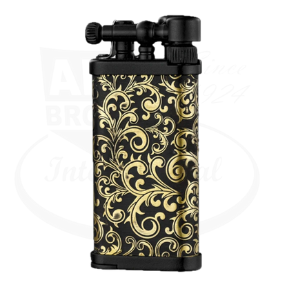IM Corona Old Boy 64 Pipe Lighter with arabesque design in black and brass