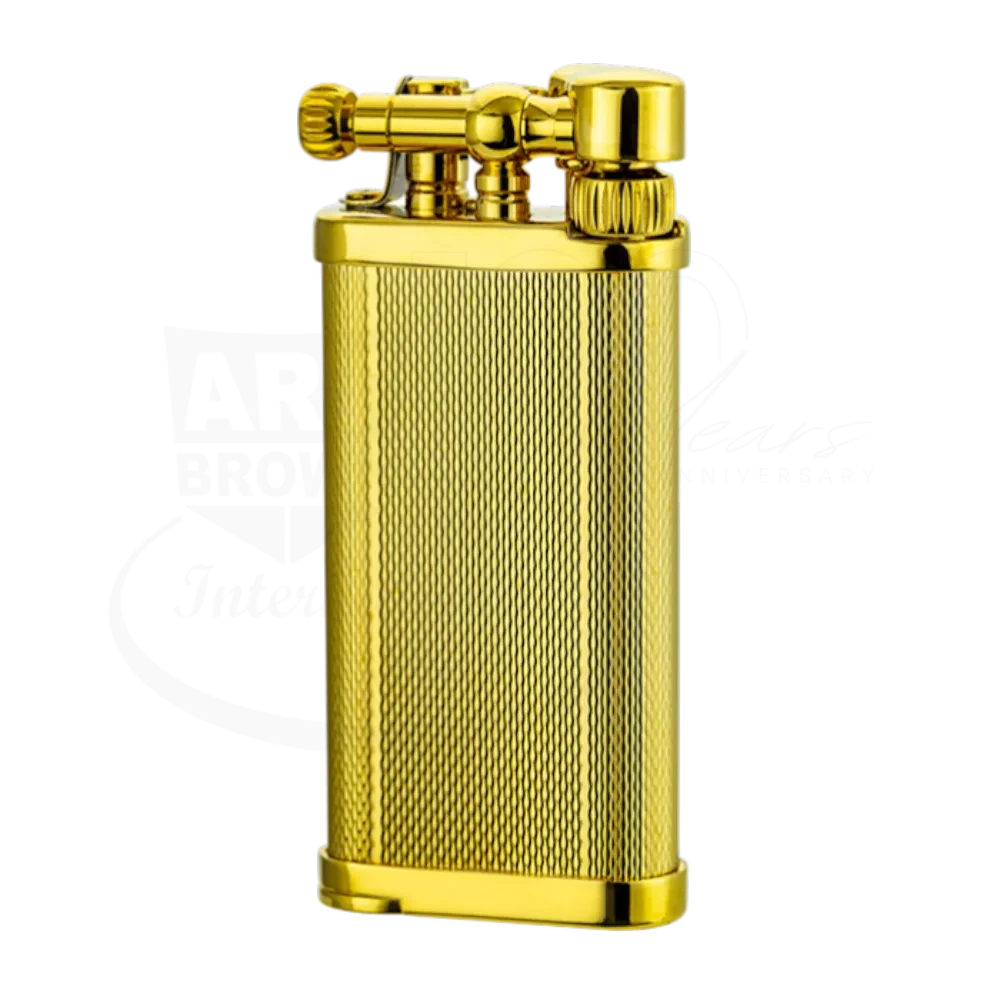 IM Corona 64 Old Boy Barley Grain Pipe Lighter gold metal with textured barley grain design square gallery shot 7