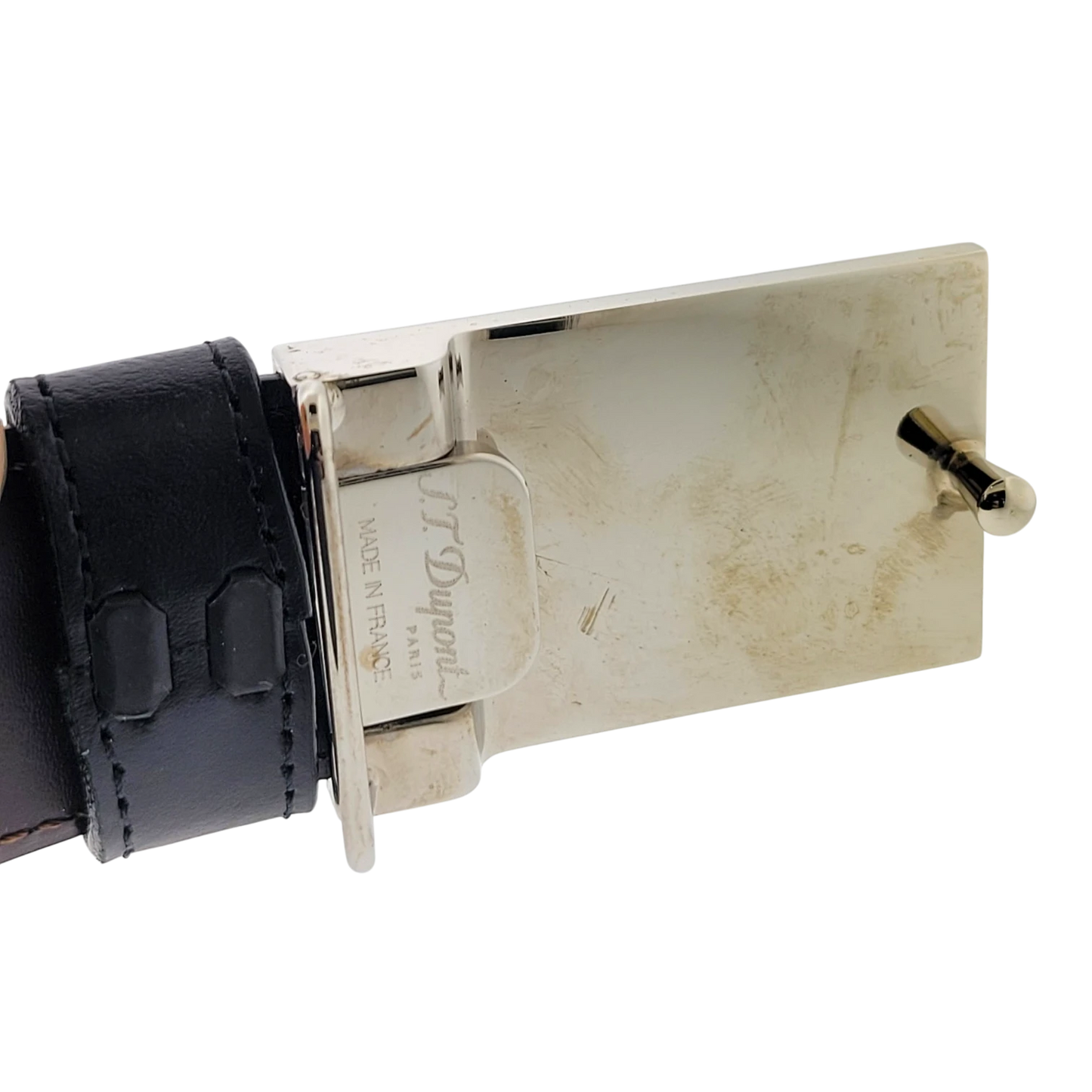 S.T. Dupont Two-Tone D Buckle with Reversible Black & Brown Leather Belt, 6660120