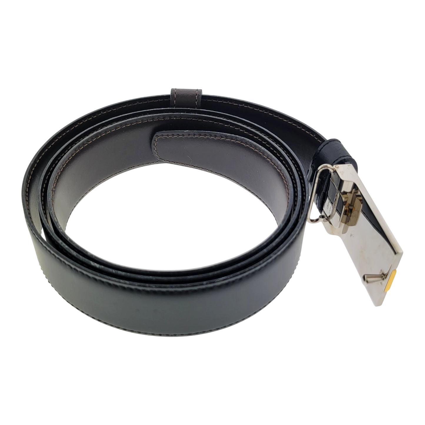 S.T. Dupont Two-Tone D Buckle with Reversible Black & Brown Leather Belt, 6660120