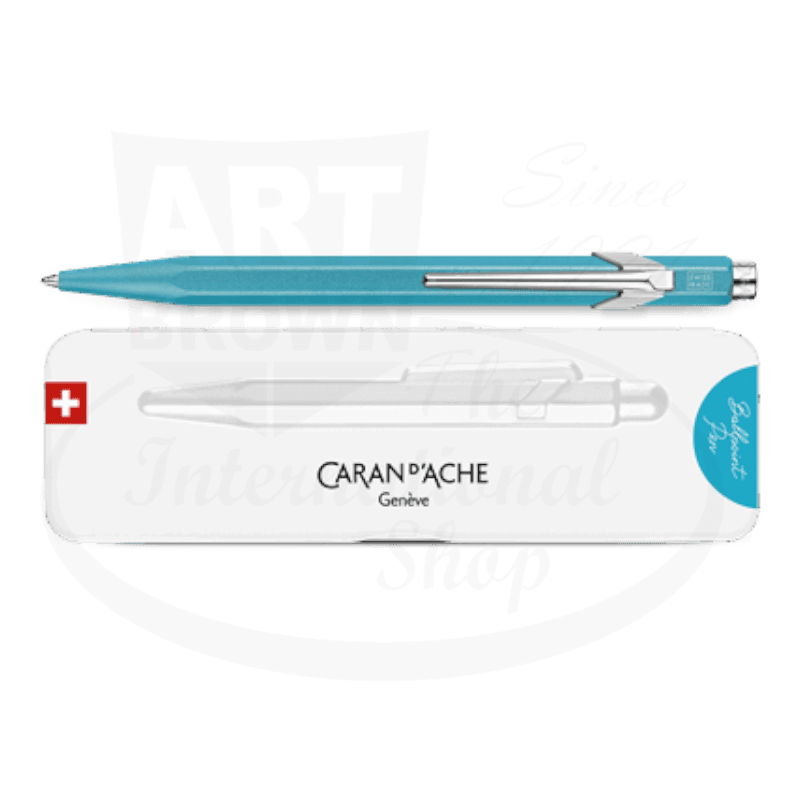 Caran D'Ache 849 Colormat - X Metal Ballpoint Pen Turquoise