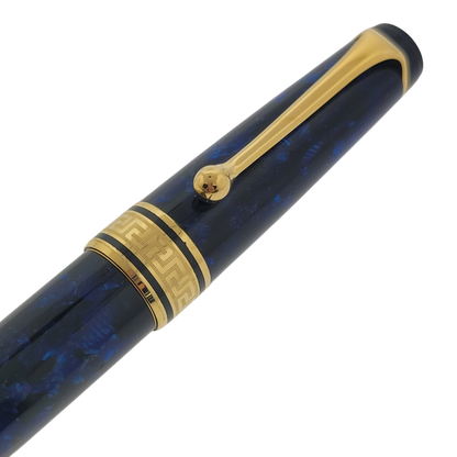 Preowned Aurora Optima Auroloide Blue & Gold Fountain Pen