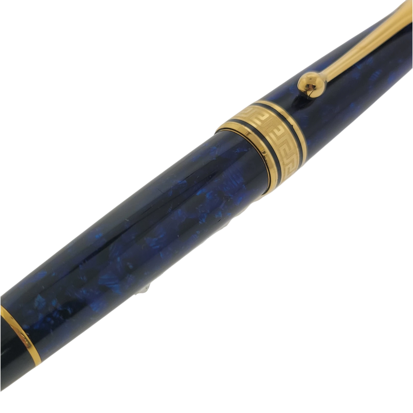 Preowned Aurora Optima Auroloide Blue & Gold Fountain Pen