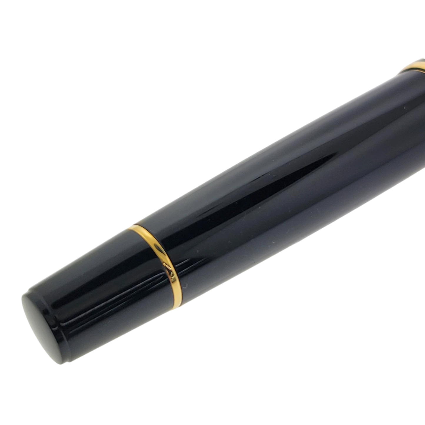 Preowned Aurora Optima Black & Sterling Silver Barley Grain Rollerball Pen