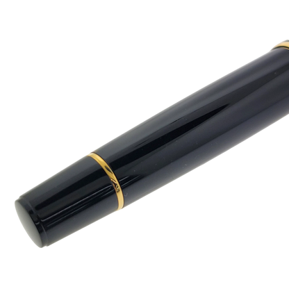 Preowned Aurora Optima Black & Sterling Silver Barley Grain Rollerball Pen