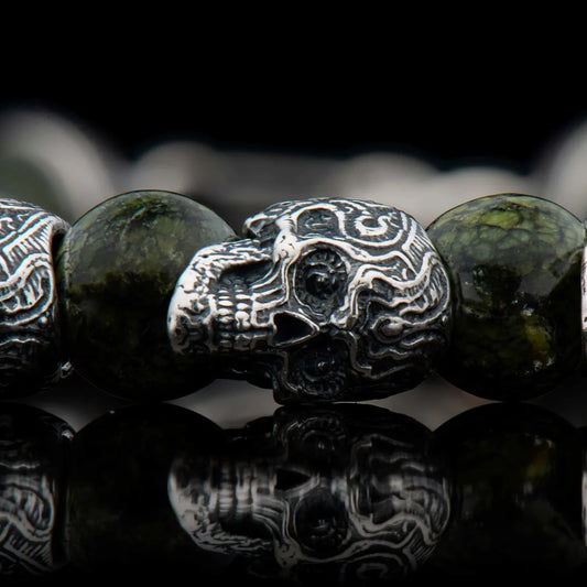 William Henry Reliant Sterling Silver Bracelet with Serpentine Beads