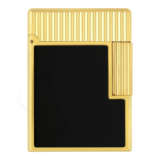 S.T. Dupont Ligne 1 Black Lacquer & Vertical Line Guilloche Lighter