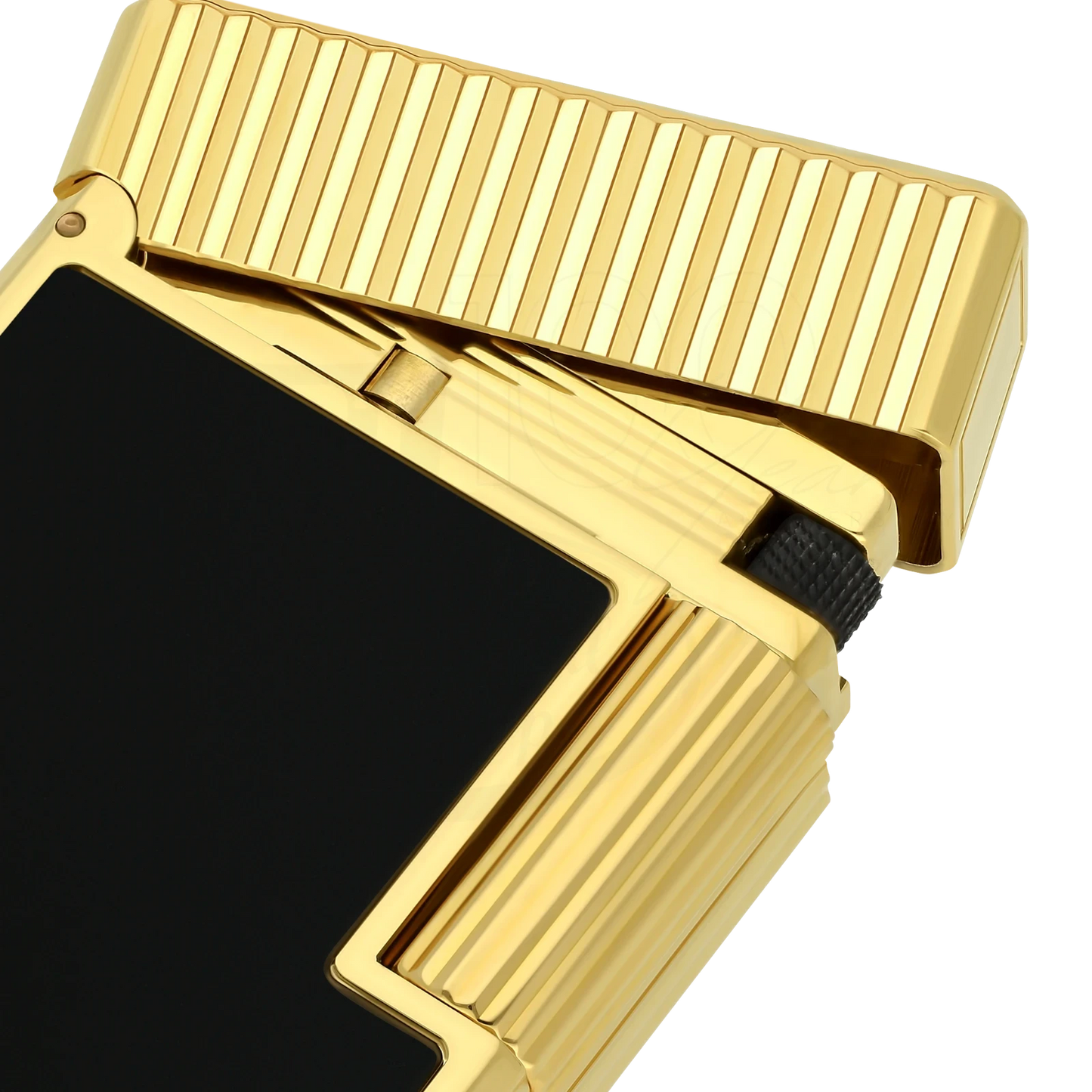 S.T. Dupont Ligne 1 Black Lacquer & Vertical Line Guilloche Lighter