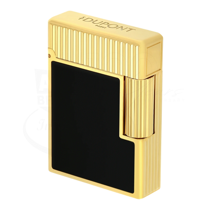 S.T. Dupont Ligne 1 Black Lacquer & Vertical Line Guilloche Lighter