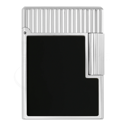 S.T. Dupont Ligne 1 Black Lacquer & Vertical Line Guilloche Lighter