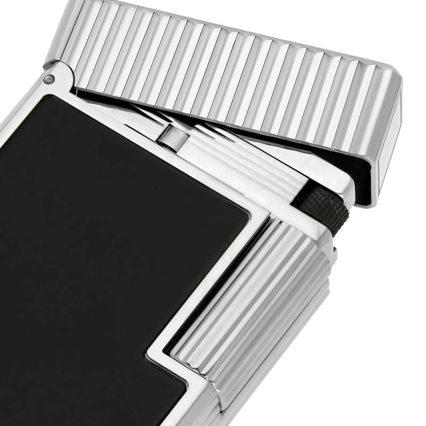 S.T. Dupont Ligne 1 Black Lacquer & Vertical Line Guilloche Lighter