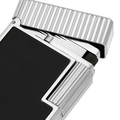 S.T. Dupont Ligne 1 Black Lacquer & Vertical Line Guilloche Lighter