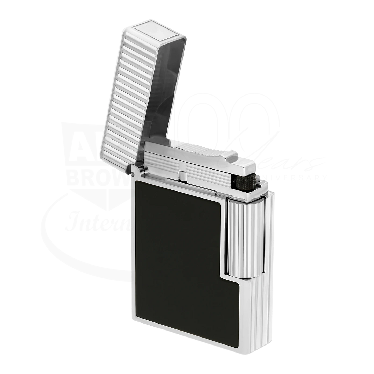 S.T. Dupont Ligne 1 Black Lacquer & Vertical Line Guilloche Lighter