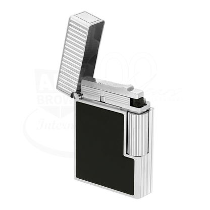 S.T. Dupont Ligne 1 Black Lacquer & Vertical Line Guilloche Lighter