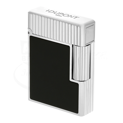 S.T. Dupont Ligne 1 Black Lacquer & Vertical Line Guilloche Lighter