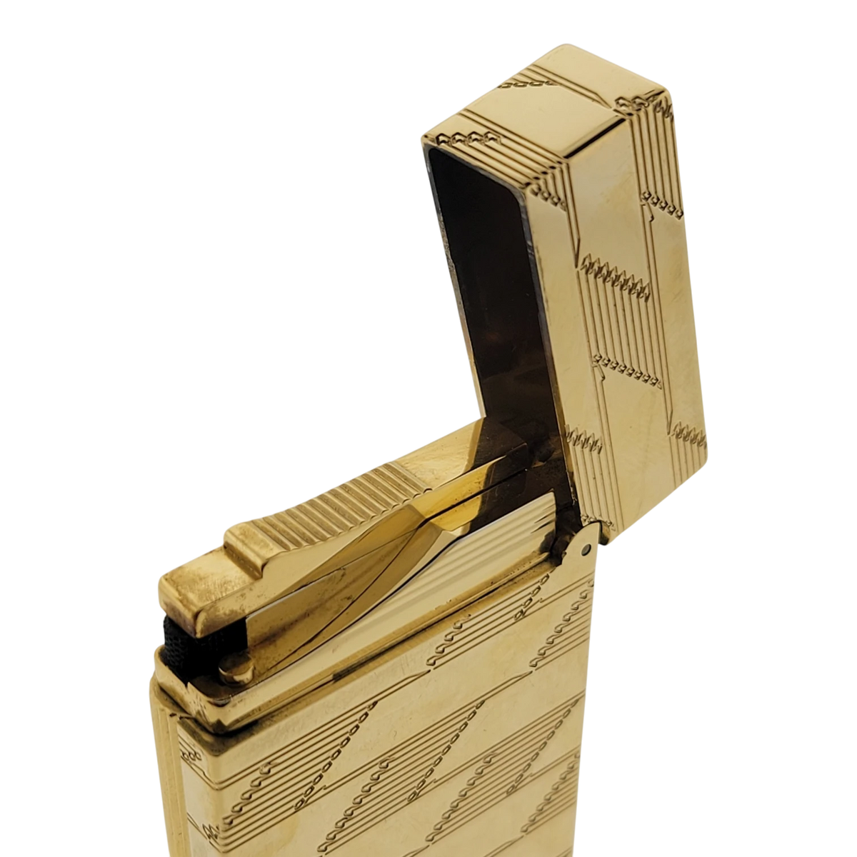 S.T. Dupont Display Model Ligne 2 Perfect Cling Monogram 1872 Gold Lighter, C16178-D