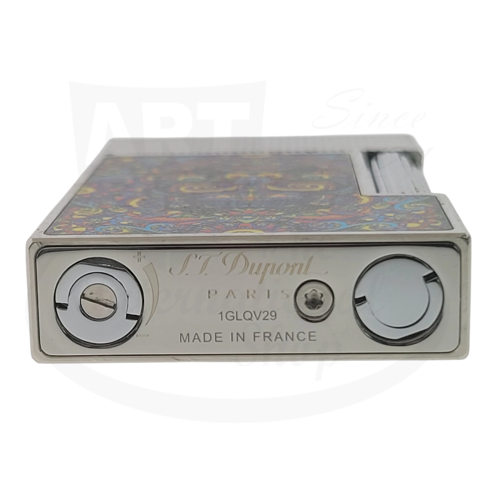 S.T. Dupont Ligne 2 C16393-D1 microdiamond lacquered metal lighter with colorful intricate enamel design Mexico edition