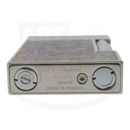 S.T. Dupont Ligne 2 C16393-D1 microdiamond lacquered metal lighter with colorful intricate enamel design Mexico edition