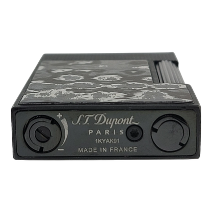 Preowned S.T. Dupont Ligne 2 Perfect Cling Dark Storm Carbon Lighter, C16397DS-D1