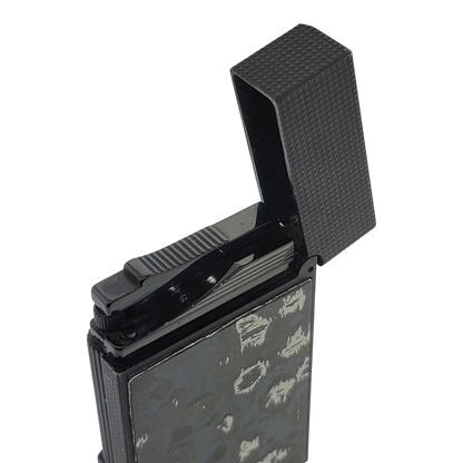 Preowned S.T. Dupont Ligne 2 Perfect Cling Dark Storm Carbon Lighter, C16397DS-D1