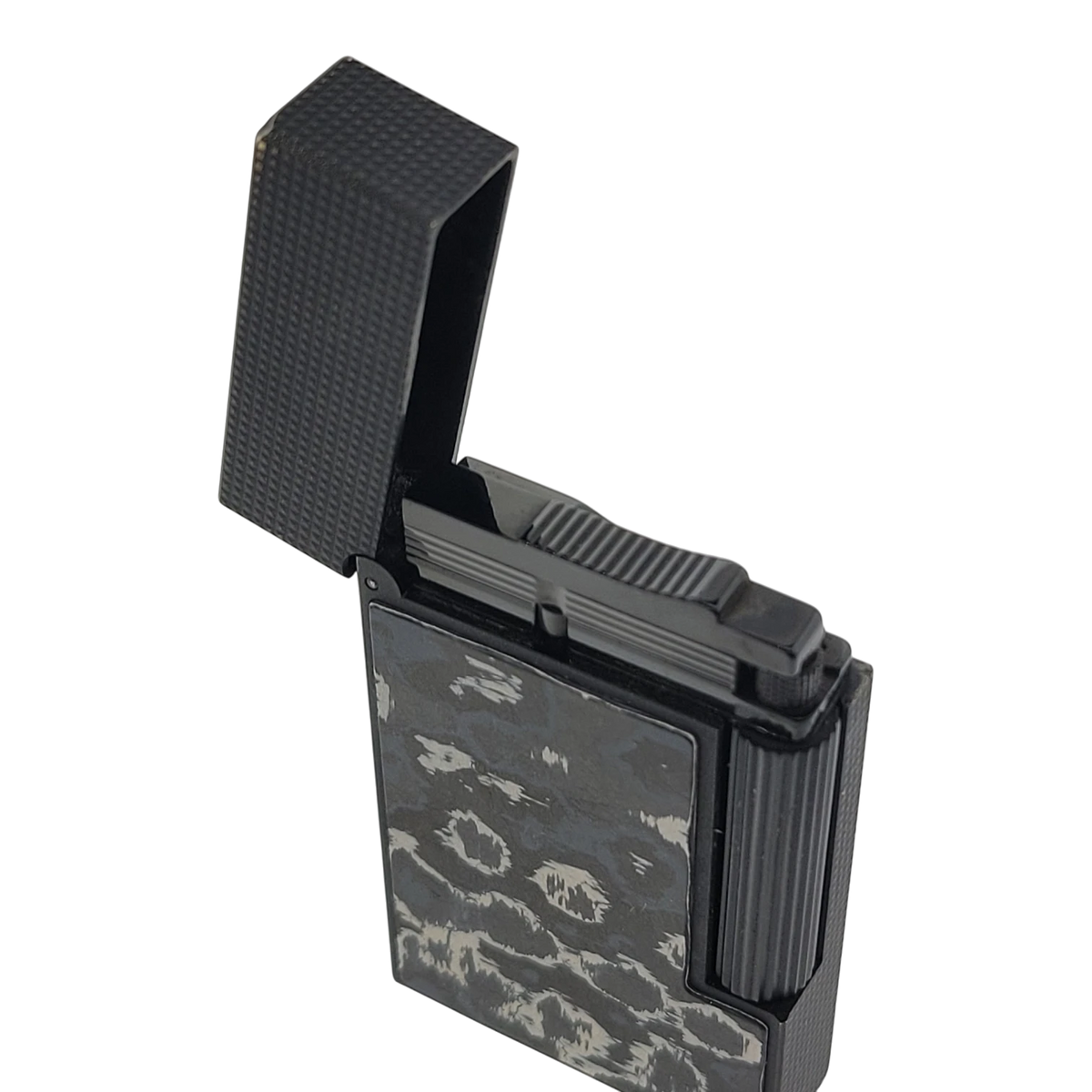 Preowned S.T. Dupont Ligne 2 Perfect Cling Dark Storm Carbon Lighter, C16397DS-D1