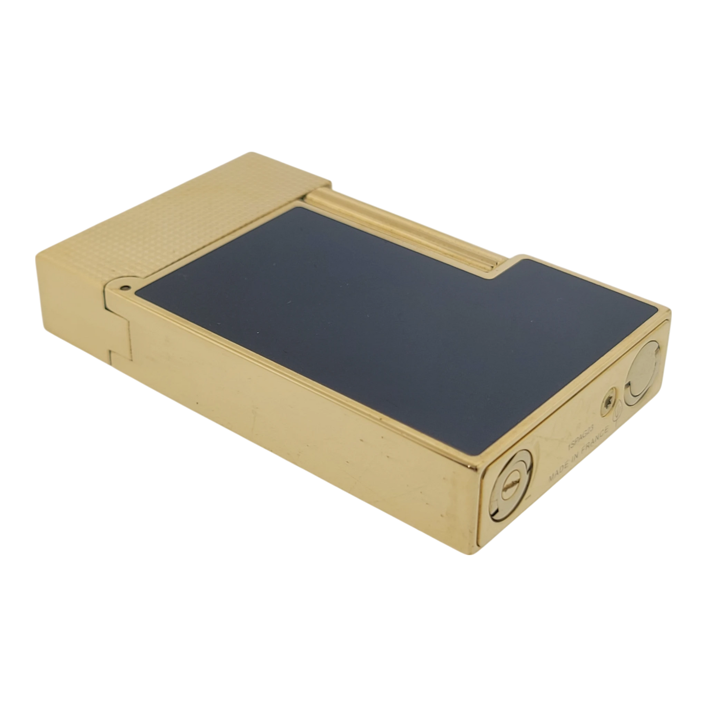 S.T. Dupont Display Model Ligne 2 Perfect Cling Blue Lacquer and Gold, C16457-D1