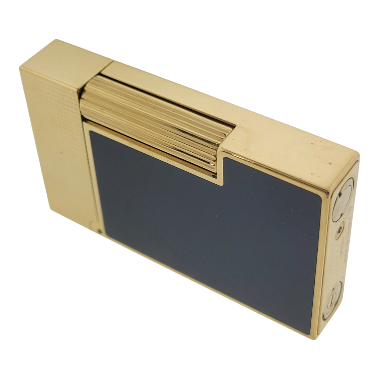 S.T. Dupont Display Model Ligne 2 Perfect Cling Blue Lacquer and Gold, C16457-D1