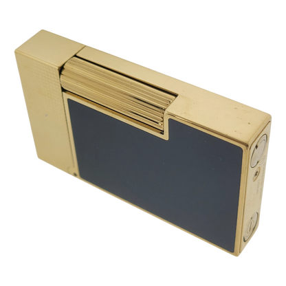 S.T. Dupont Display Model Ligne 2 Perfect Cling Blue Lacquer and Gold, C16457-D1