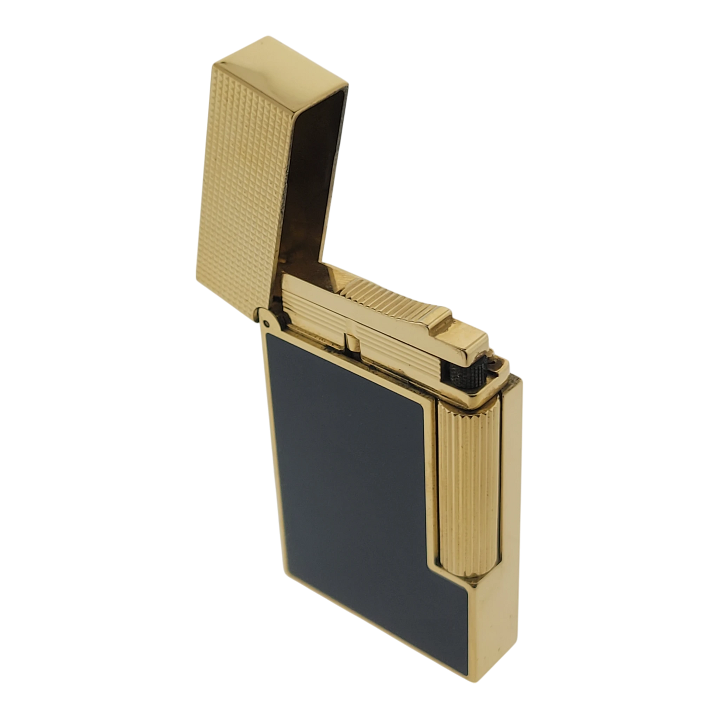 S.T. Dupont Display Model Ligne 2 Perfect Cling Blue Lacquer and Gold, C16457-D1