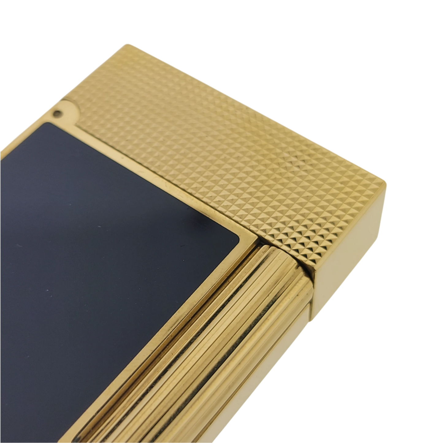 S.T. Dupont Display Model Ligne 2 Perfect Cling Blue Lacquer and Gold, C16457-D1