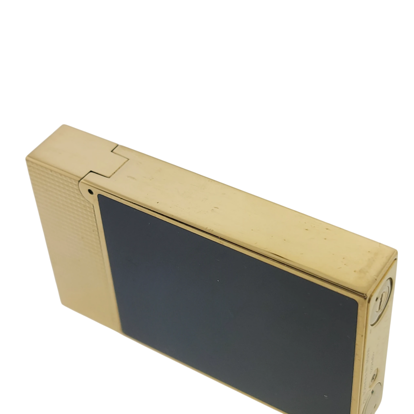 S.T. Dupont Display Model Ligne 2 Perfect Cling Blue Lacquer and Gold, C16457-D1