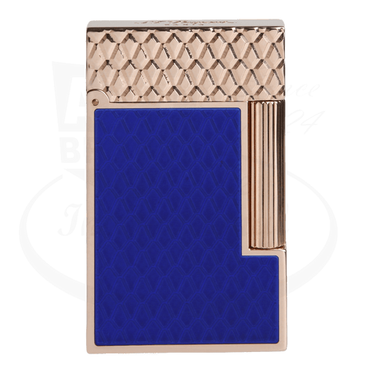 S.T. Dupont Limited Edition Ligne 2 Year of the Dragon Brilliant Blue Lacquer Guilloche & Rose Gold, C16632