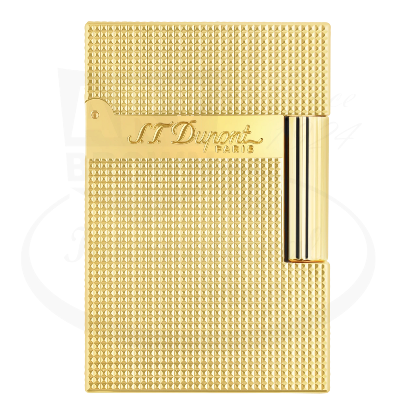 S.T. Dupont Ligne 2 Small Perfect Cling C18692 gold plated brass lighter with microdiamond guilloche pattern