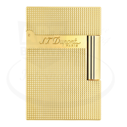 S.T. Dupont Ligne 2 Small Perfect Cling C18692 gold plated brass lighter with microdiamond guilloche pattern