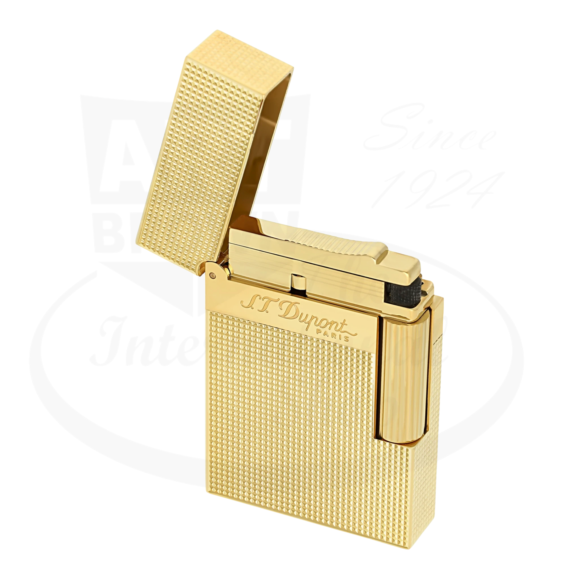 S.T. Dupont Ligne 2 Small Perfect Cling Gold Microdiamond Head Lighter C18692 gold-plated brass compact lighter
