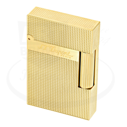 S.T. Dupont Ligne 2 Small Perfect Cling C18692 gold-plated brass lighter with microdiamond guilloche pattern