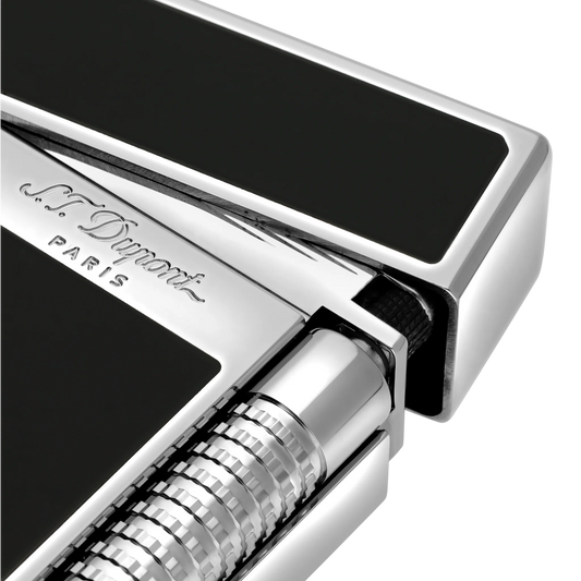 S.T. Dupont New Le Grand Perfect Cling Black Lacquer and Palladium Lighter, C23010