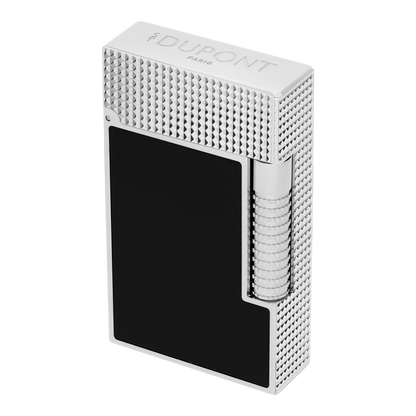 S.T. Dupont New Le Grand Black Lacquered Diamond Head Lighter silver metal with black lacquer square design gallery 9