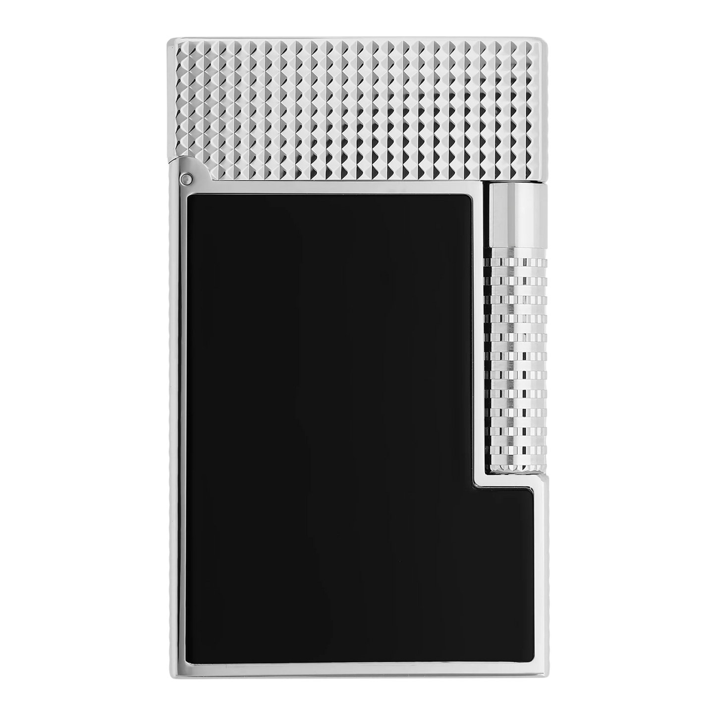 S.T. Dupont New Le Grand Black Lacquered Diamond Head Lighter silver metal with black lacquer front gallery 6 square 2048x2048
