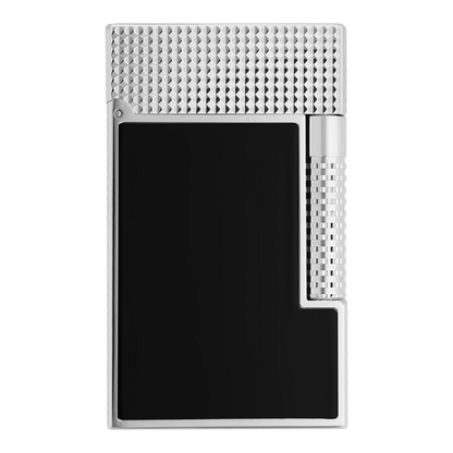 S.T. Dupont New Le Grand Black Lacquered Diamond Head Lighter silver metal with black lacquer front gallery 6 square 2048x2048